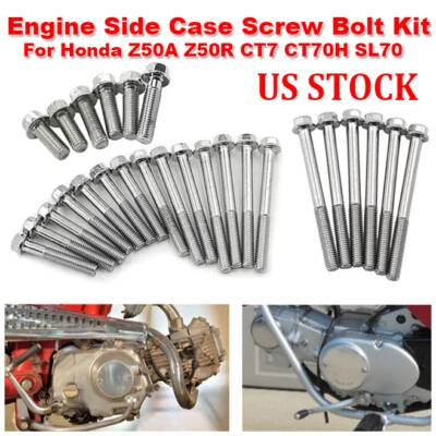 Kit de pernos de tornillo de caja lateral del motor EE. UU. para Honda Z50A Z50R CT7 CT70H SL70 XL70 CL70 Foto 1 de 4