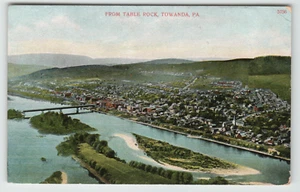 Postcard Vintage Landscape View of Towanda, PA. from Table Rock - Picture 1 of 2