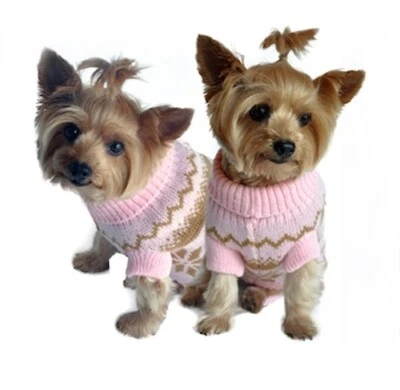 Patrón Copo de Nieve - Suéter Peso Invierno - Color Rosa Claro - Perros Talla XS Foto 1 de 3