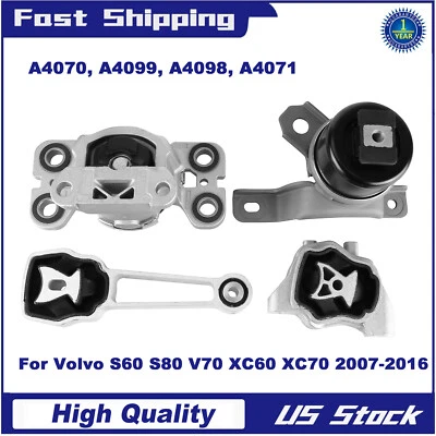 4PCS for Volvo S60 S80 V70 XC60 XC70 2007-16 Engine, Trans & Torque Strut Mount Foto 1 de 4