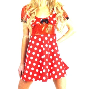 Sexy Halloween Ladies Mouse Fancy Dress Mini Mouse Dress Costume outfit 8 10 - Picture 1 of 1