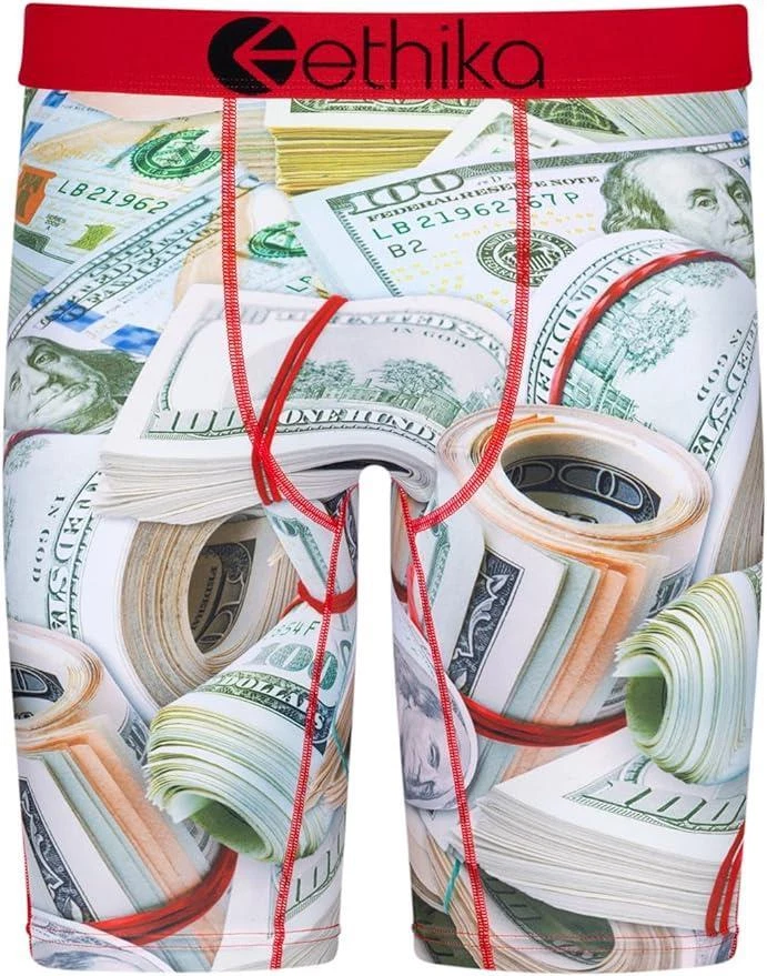 Ethika the Staple Rubber Bands $100 Bill Money Wads Bundles Long Boxers Mn's NIP - Image 1 of 1