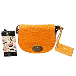 Orange Saddle Crossbody Purse, Ashwood Genuine Leather, New w/Tags - Picture 1 of 17
