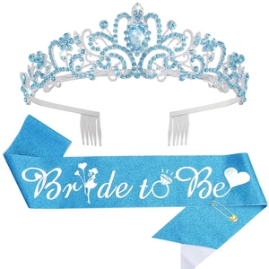 Bride To Be Sash & Bride Crown Kit, Bride To Be Gifts Bridal Shower Decorations  - Picture 1 of 12
