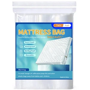 Mattress Bags for Moving Storage,Mattress Protector Cover, Waterproof Mattres... - Picture 1 of 7