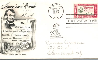Primer Día Edición 1960-American Creed: Aquellos que niegan la libertad a otros desertor-pB402 Foto 1 de 4