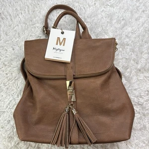 Zaino donna Miztique The Diana Utilitarian Vegan in pelle marrone nuovo con etichette - Foto 1 di 9