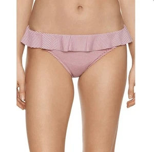 Time and Tru Seersucker Streifen Rüschen Bikinihose XL rot weiß adrett neu mit Etikett - Bild 1 von 9
