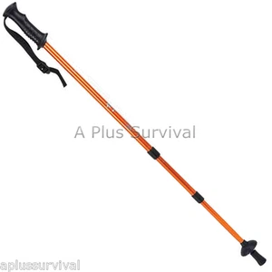 Orange Aluminium Wandern 3 Abschnitt Zusammenklappbar Survival Kit Gehstock Stock - Bild 1 von 1