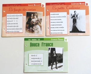 3 Spielsteine Chansons DASSARY JOSEPHINE BAKER TRENET Keine Partitur Noten - Bild 1 von 2