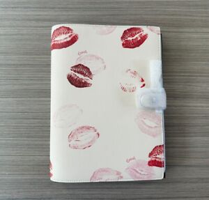 NWT Authentic Coach Leather Notebook With Kisses 💋 Lip Print CR772 Chalk Multi
