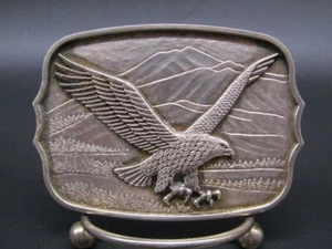 Vintage Soaring Eagle Belt Buckle Mountain Scape 131680 - Imagen 1 de 2