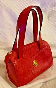 Auth Christian Dior Hand Bag Leather Red Purse - Picture 1 of 10