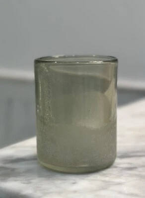 Pottery Barn MONTAUK VIDRIO ESMERILADO SOPORTE VELA HURACÁN VOTIVO Mar Verde Pálido Foto 1 de 4