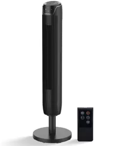 42" Oscillating Tower Fan, Remote, 3 Modes, 7-Hour Timer, LED Display, Black,New - Picture 1 of 8