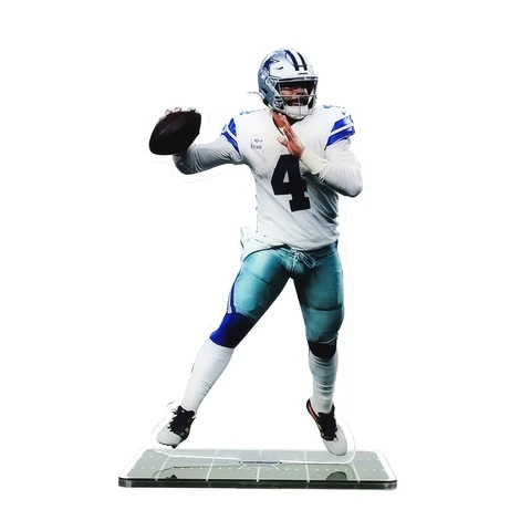 Dak Prescott Figure -#4 Dallas Cowboys Throws A Touchdown Pass Figurine Ornament Cover