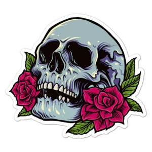 Calcomanía adhesiva de rosas calaveras - Imagen 1 de 3