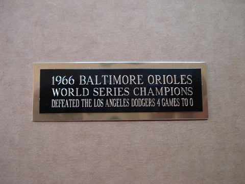Baltimore Orioles Baseball Card 1966 World Series Card Plaque Nameplate 1 X 3 Cover