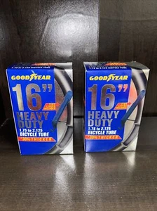 (2) Goodyear Heavy Duty Bike Inner Tube 16" x 1.75 - 2.125 Bicycle Tire Tube - Picture 1 of 7