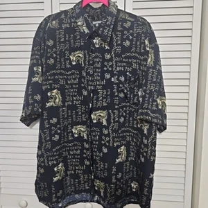 Vintage Rocawear Herren Hemd Gr. XL Löwenketten schwarz gelb bedrucktes Logo - Bild 1 von 9