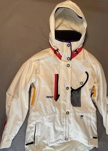 Obermeyer Aspen Colorado womens ski jacket Size 8 White Indigo Yellow And Red - Picture 1 of 17