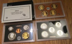 2011 Silver Proof Set U.S. Mint Box and COA 14 coins 5 Am The Beautiful Quarters - Picture 1 of 5
