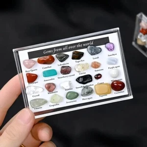 24 piezas Natural Lindo Multicolor Pequeño Cristal Ágata Piedra Muestros Caja Regalo Nuevo - Imagen 1 de 3