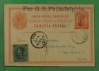 DR WHO 1899 VENEZUELA UPRATED POSTAL CARD PAQUEBOT PHILADELPHIA SHIP j98190