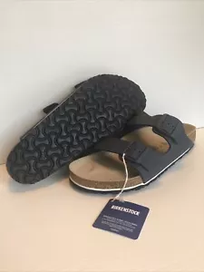 Sandali Birkenstock Arizona da uomo taglia 11 M Reg Fit blu navy suolo deserto NUOVI - Foto 1 di 23