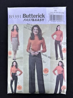Butterick 5391 Misses Skirt & Pants Fast & Easy 2009 Pattern size 16-24 Uncut - Image 1 of 2