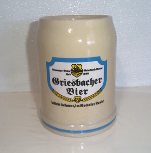 Vintage 1981 Griesbacher Bier Steinzeug Bierstein 0,5L Rastal Germany Becher - Bild 1 von 6
