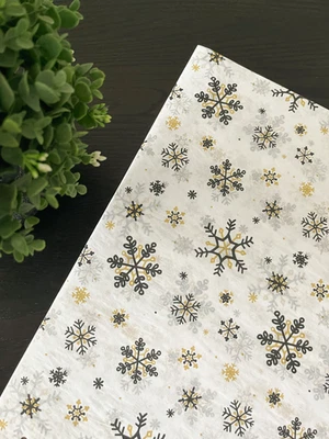 RUSTIC SNOWFLAKES Design Tissue Paper Sheets Choose Size & Package Amount - Image 1 of 4