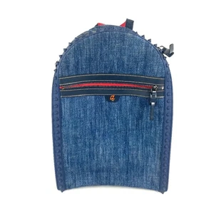 Christian Louboutin Logo studs Backpack Backpack Denim blue/Red - Picture 1 of 12