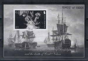 GIBILTERRA 2005 Battaglia di Trafalgar - Prova in bianco e nero numerata MNH** - Imagen 1 de 1