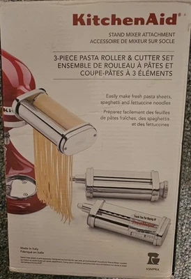 KitchenAid Stand Mixer Attachment Pasta Roller AND Cutter Set 3PC KSMPRA *NEW* - Image 1 of 4