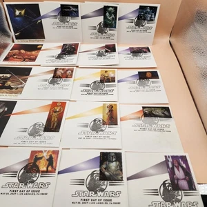 Star Wars Set of 15 First Day of Issue Stamps Envelopes 2007 great condition - Picture 1 of 4