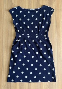 Vestido Jersey Boden Florrie Talla 6P Azul Marino Lunares Náutico Sol Comodidad Cuello Barco - Imagen 1 de 9