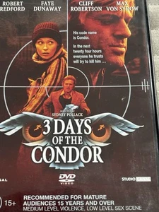 3 Days Of The Condor - Robert Redford - Faye Dunaway DVD Like New - Picture 1 of 3