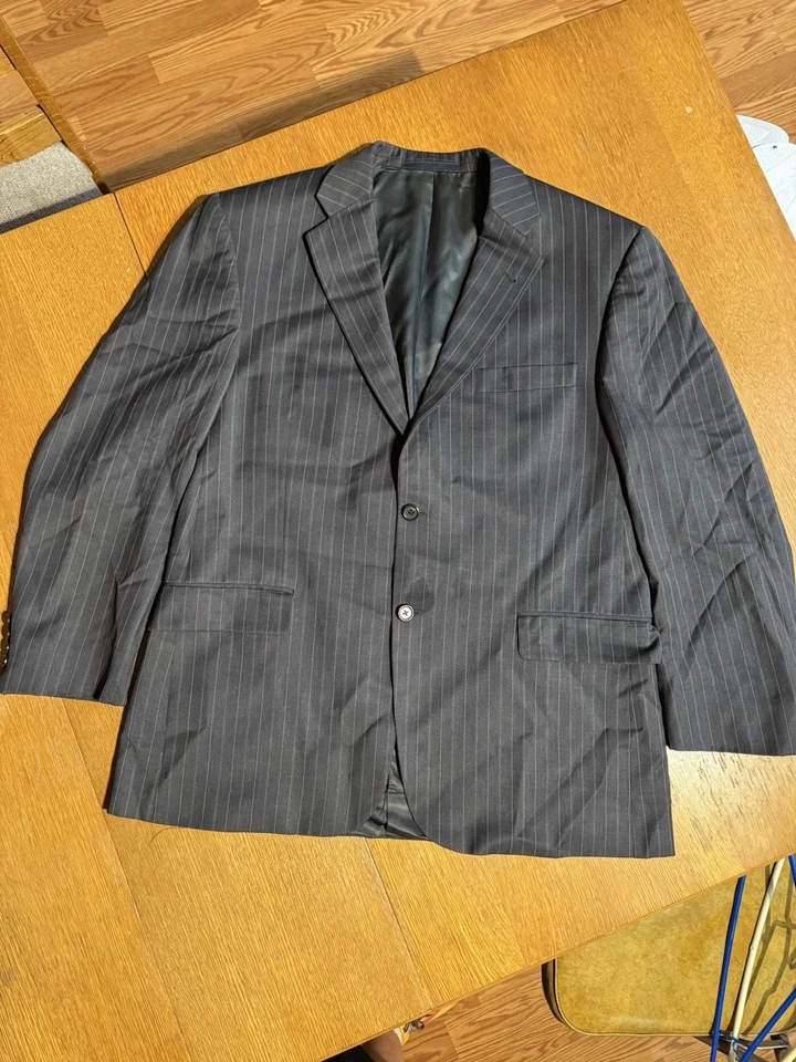 Blazer Burberry London 42S vintage para hombre lana a rayas 2 botones hecho en la Unión en EE. UU. Foto 1 de 4