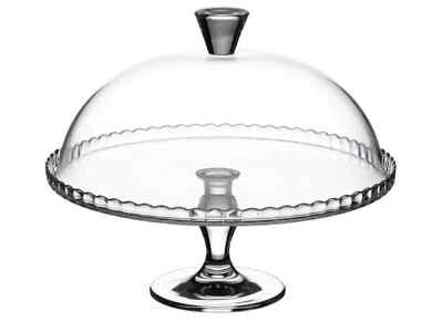 Large Glass Cake Stand Lid Pedestal Cupcake Pastry Food Serving Display Plate - Image 1 of 4