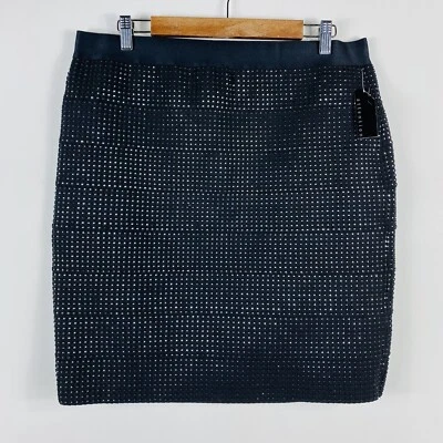 Minifalda Attention Talla XL Metálica Elastizada Negra Fiesta Punk Club Foto 1 de 4