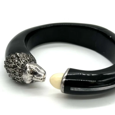 Brazalete con bisagras cabeza de león topacio blanco ensalada Miriam (MIRIM) edición limitada 6,75 Foto 1 de 4