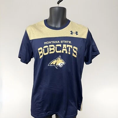 Under Armour Mens Montana State Bobcats Short Sleeve Shirt Size Small Heat Gear - Image 1 of 4