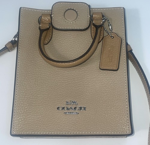 Coach CR983 Portafoglio Bif Taupe IMTAU Crossgrain con Mini Tote Nord Sud