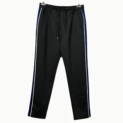 Pantalones deportivos cónicos a rayas laterales negros Jack & Jones para hombre W31 L34 Foto 1 de 4
