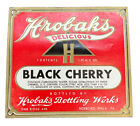 Vintage Hrobak?s Black Cherry Soda Paper Label Roxboro, PA 4.25?