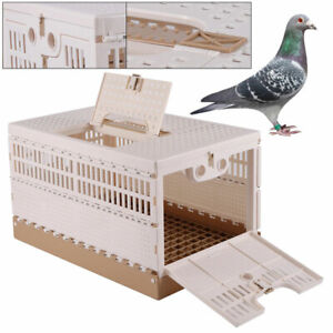 Transport Cage Folding Bird Cage 2 Side Doors Racing Pigeon Carrier Cage Plastic
