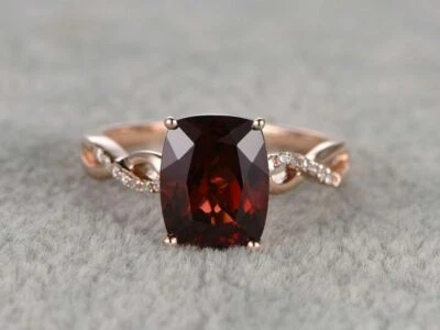 2.75 Ct Cushion Cut Moissanite Ruby Solitaire Engagement Ring 14K Rose Gold Over - Image 1 of 4
