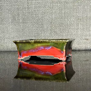 Bonsai pot, handmade, Ceramics, glazed pot , 3 layers of colored glaze, 4" - Picture 1 of 9