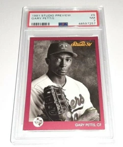 1991 Studio Preview #9 Gary Pettis Card Graded PSA 7 Near Mint Pop 1 2 Higher - Picture 1 of 2